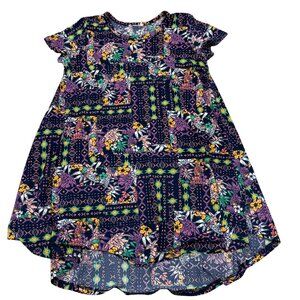 Girls LuLaRoe Adeline Floral Patchwork Dress Size 8